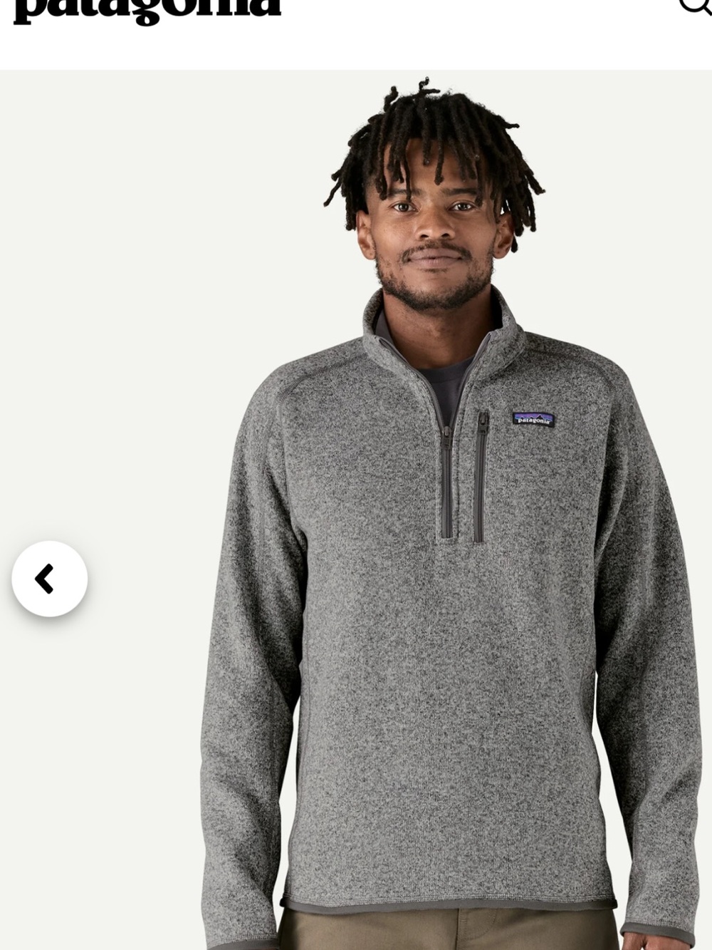 Patagonia Men's Heather Gray Half-Zip Pullover Sweater